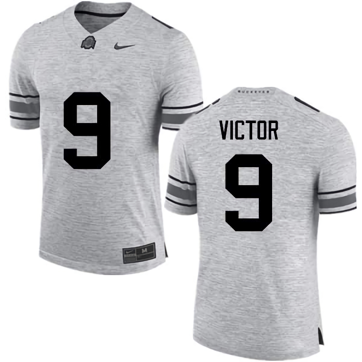 Binjimen Victor Ohio State Buckeyes Men's NCAA #9 Nike Gray College Stitched Football Jersey JRT6856YZ